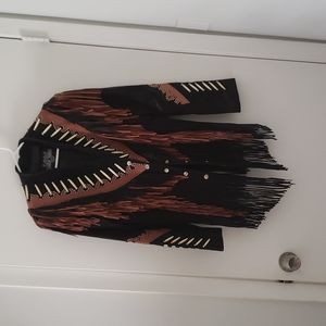 Leather fringed jacket